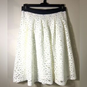 Karl Lagerfeld White A-Line Lace Skirt